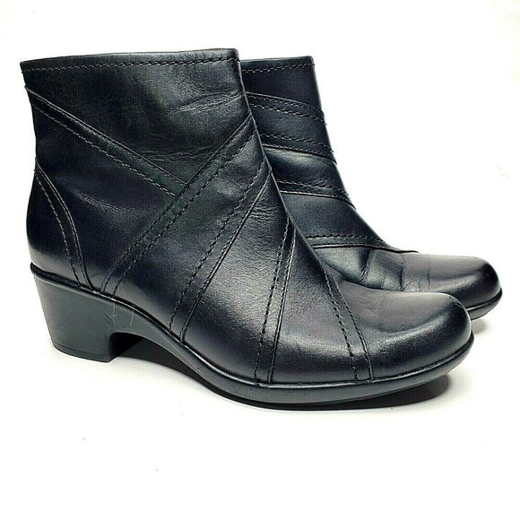 clarks leather side zip ankle boots